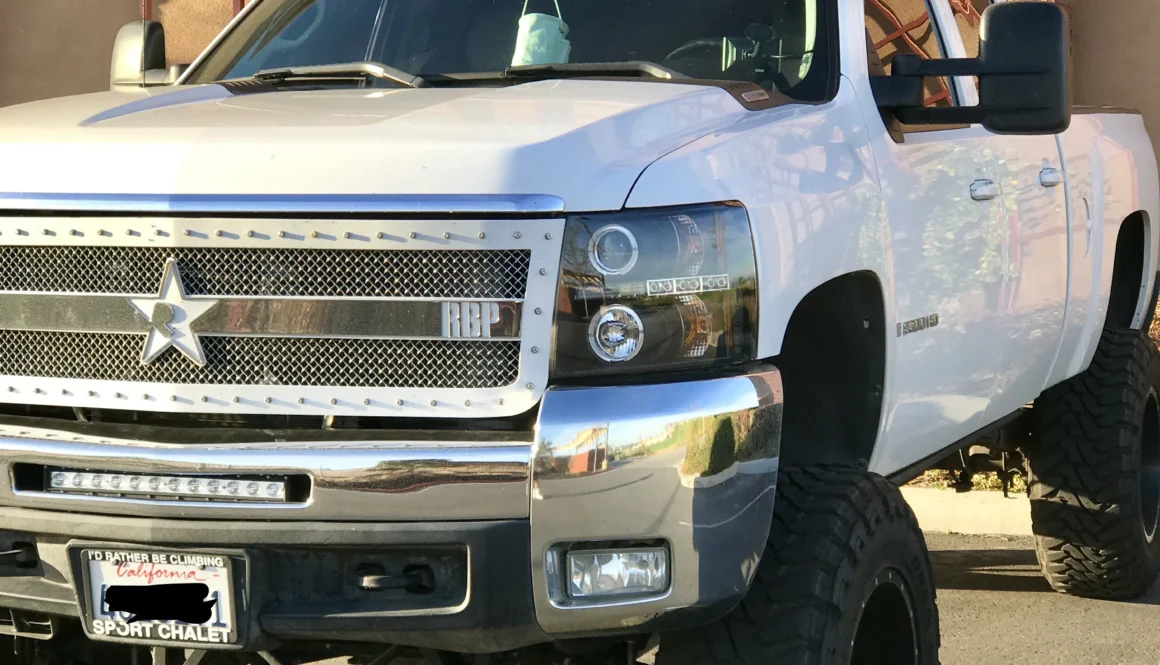 White Duramax Lifted